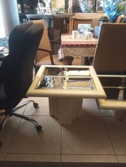 Two tables for living room with mirrors on top