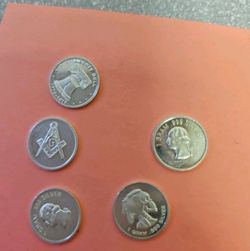 Five (5) 1 Gram Silver Bars/Rounds