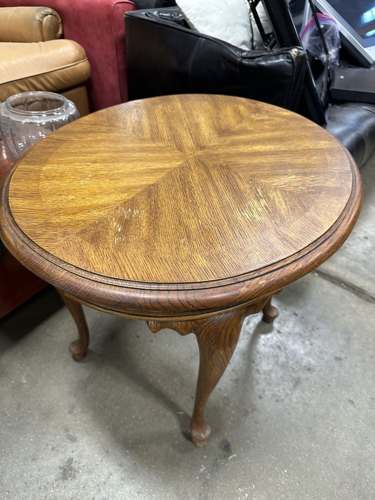 Round Wooden Side Table
