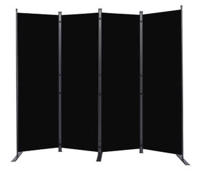 FT Portable Room Divider and Folding Privacy Screen 4 Panel Partition 88 W Black $42.00