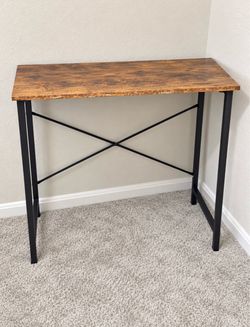 Industrial Wood and Metal Console Desk