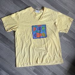 1995 Vintage Fresh Produce USA MADE tag Fish Art Work T-shirt Men’s Size Large 
