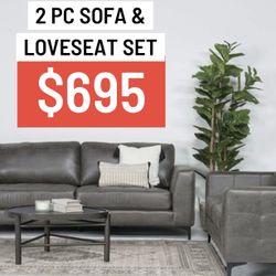 Sofa & Loveseat + FREE Delivery! 🚚( Modern Home Furniture) 