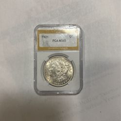 PGA Graded MS65 1921 Morgan Silver Dollar 