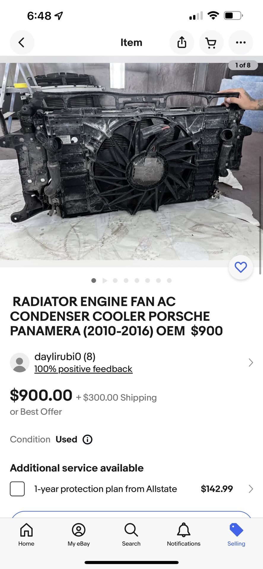RADIATOR ENGINE FAN AC CONDENSER COOLER PORSCHE PANAMERA (2010-2016) OEM $900.