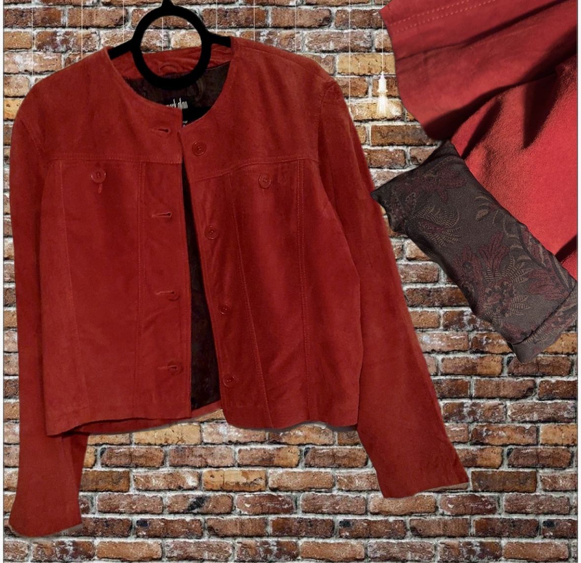 Mark Alan Leather Jacket Genuine Leather Size Med Women’s Burnt Red