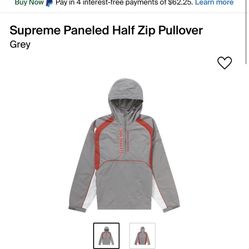 Supreme panelled half zip hooded jacket