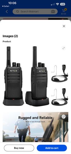Odom RT21 Black Two Way Long Range Wireless Analog Walkie Talkies Radios