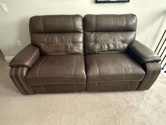 Power Leather Couch and Love Seat