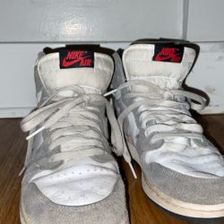 Sizzle 6.5 Jordan 1’s Gray And White Used