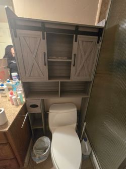 Bathroom barn design behind the toilet furniture
