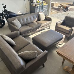 living room couch, love seat, chair & ottoman 