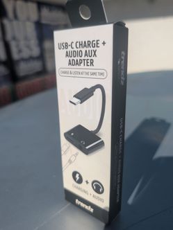 Usb-c charge audio aux adapter