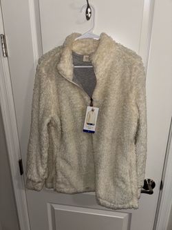 Weatherproof Vintage Cream Sherpa Quarter-Zip Pullover, L