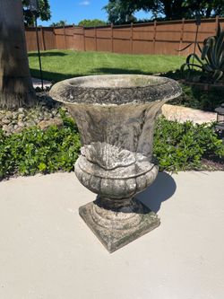 Large vintage Concrete Garden Urn Planter