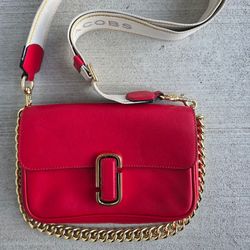 Marc Jacobs Red Leather Crossbody Bag – Gold Hardware