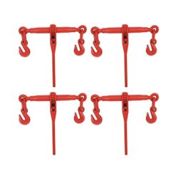 NEW! 4 Pack Ratchet Chain Binder, 5/16-3/8 Inch Load Binders Heavy Duty Ratchet Type Tie Down Hauling Chain Binders for Flatbed Truck Trailer