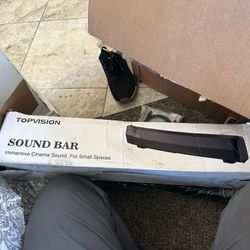 TOPVISION 2.1ch Sound Bar for TV, 120W Powerful Soundbar with Subwoofer, Wired & Wireless Bluetooth 5.0 3D Surround Speakers, Optical/HDMI/AUX/USB Con