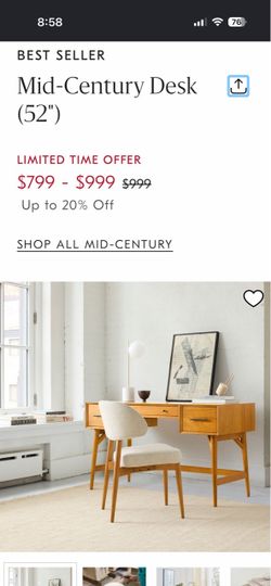 West Elm Mid Century Desk
