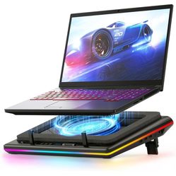 llano V12 RGB Laptop Cooling Pad, Gaming Laptop Cooler with 5.5 Inch Powerful Turbofan, Fast Cooling Laptop 15.6-21in, Adjustable Speed, Touch Control