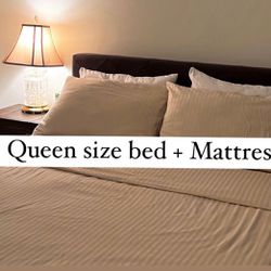 Queen Bed Frame + Mattress 