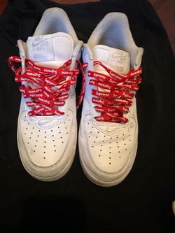 Nike Air Force 1 Supreme White Low-Top Sneakers