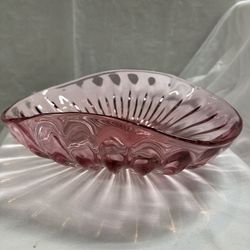 Vintage Murano Barbini Sommerso Dusty Pink Italian Art Glass Mid Century Centerpiece Bowl (?)