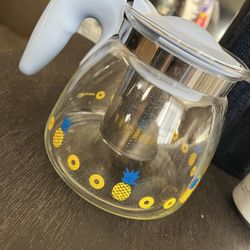 1pc Glass Teapot with Stainless Steel Infuser Portable Tea Kettle for Home Office for Herbal and Medicinal Tea Elegant Decoration for Cafes Bars and L