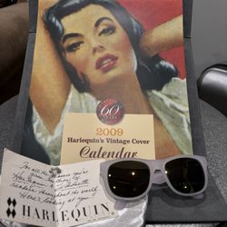 Vintage Harlequin Calendar And Glasses 