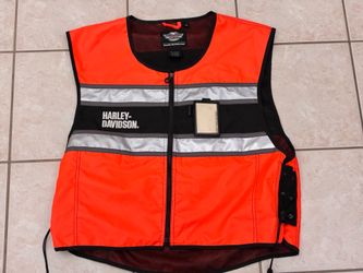 Harley-Davidson 3XL Orange Reflective Safety Riding Vest Hi-Vis Motorcycle Vest