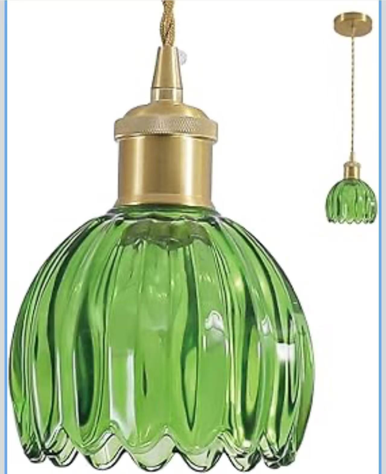 Mini Flower Pendant Light Fixtures Adjustable Hanging Lamp, Vintage Glass Pendant Lights Kitchen Island Dining Room Hallway Bedroom Living Room, LED B