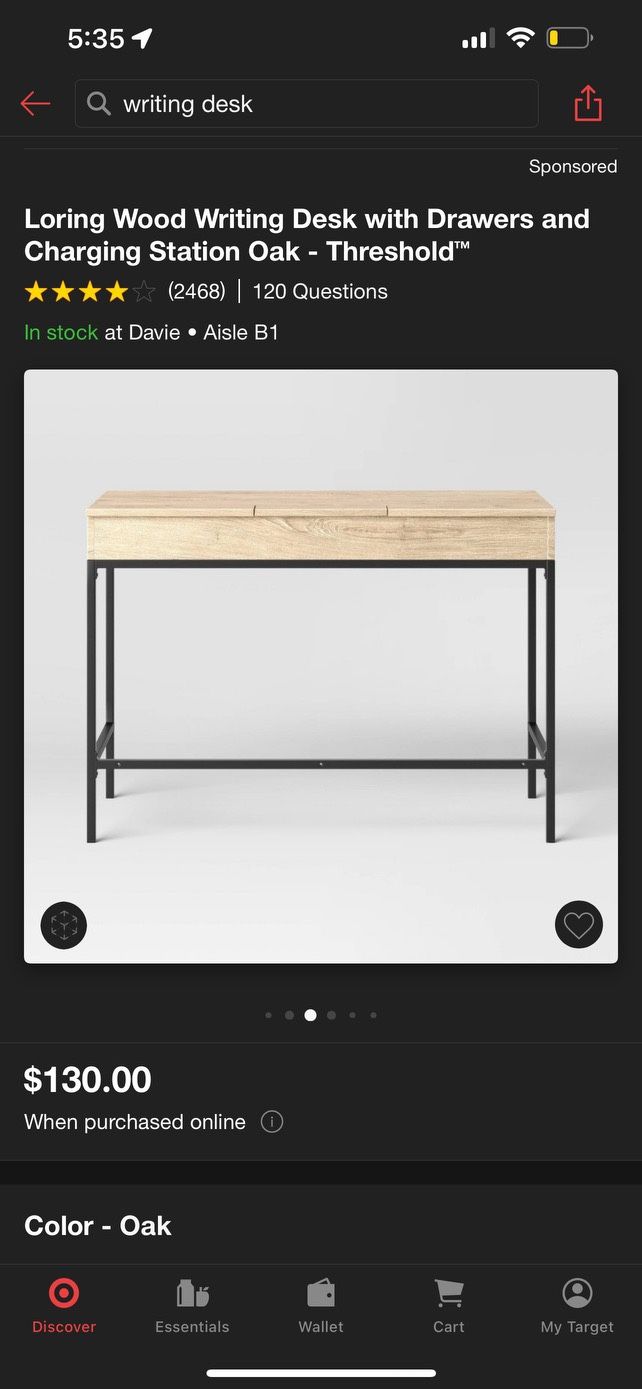 Loring Wood Writing Desk