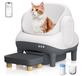Automatic Self-Cleaning Cat Litter Box for Multi Cat,Triple Safety,Quiet
Smart APP, 6 IR Lights & 4 Sensors, Never Fully Closed, Safety Sensor System,