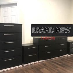 DRESSER, CHEST AND TWO NIGHSTANDS 