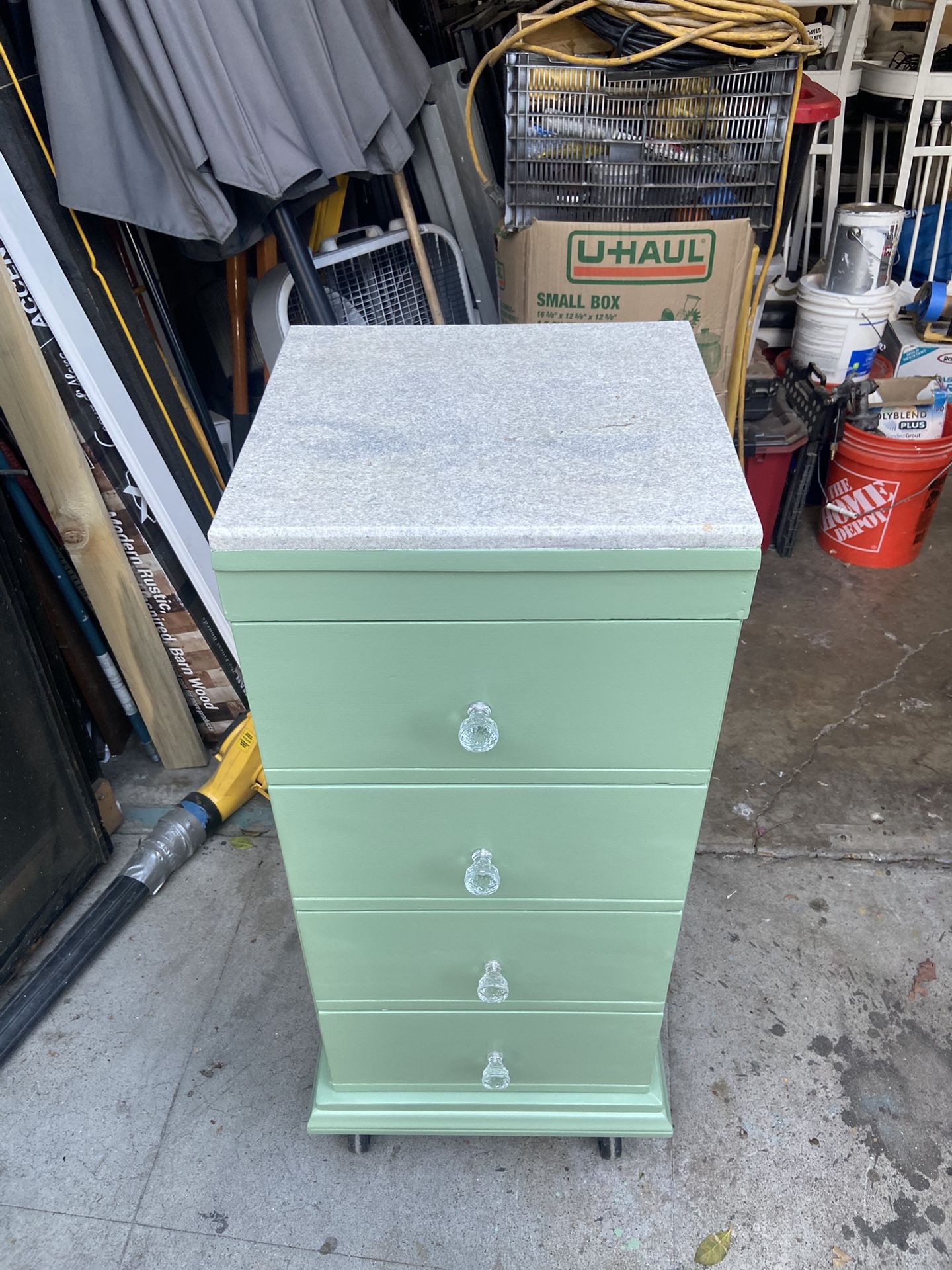 Mid green four drawer dresser