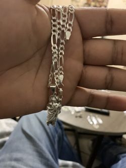 Silver chain and pendant