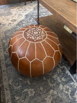 World Market Leather Ottoman