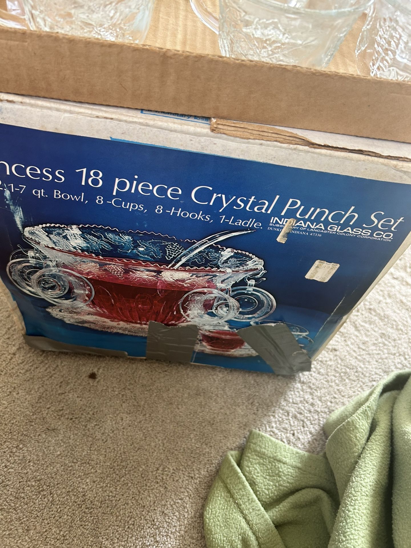 Vintage 18 Piece Crystal Punch Set