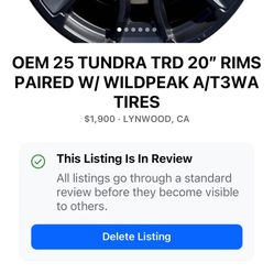 OEM 25’ TUNDRA TRD 20” RIMS PAIRED W/WILDPEAK A/T3WA TIRES