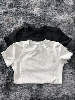 Black and White Athletic Short Sleeve Shirts