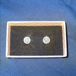 Moissanite Halo Stud Earrings