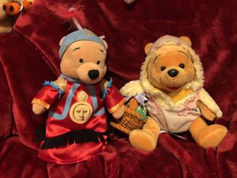 Disney Winnie the Pooh Easter chick holding basket and red outfit China Man samori ish Doll lot sale !