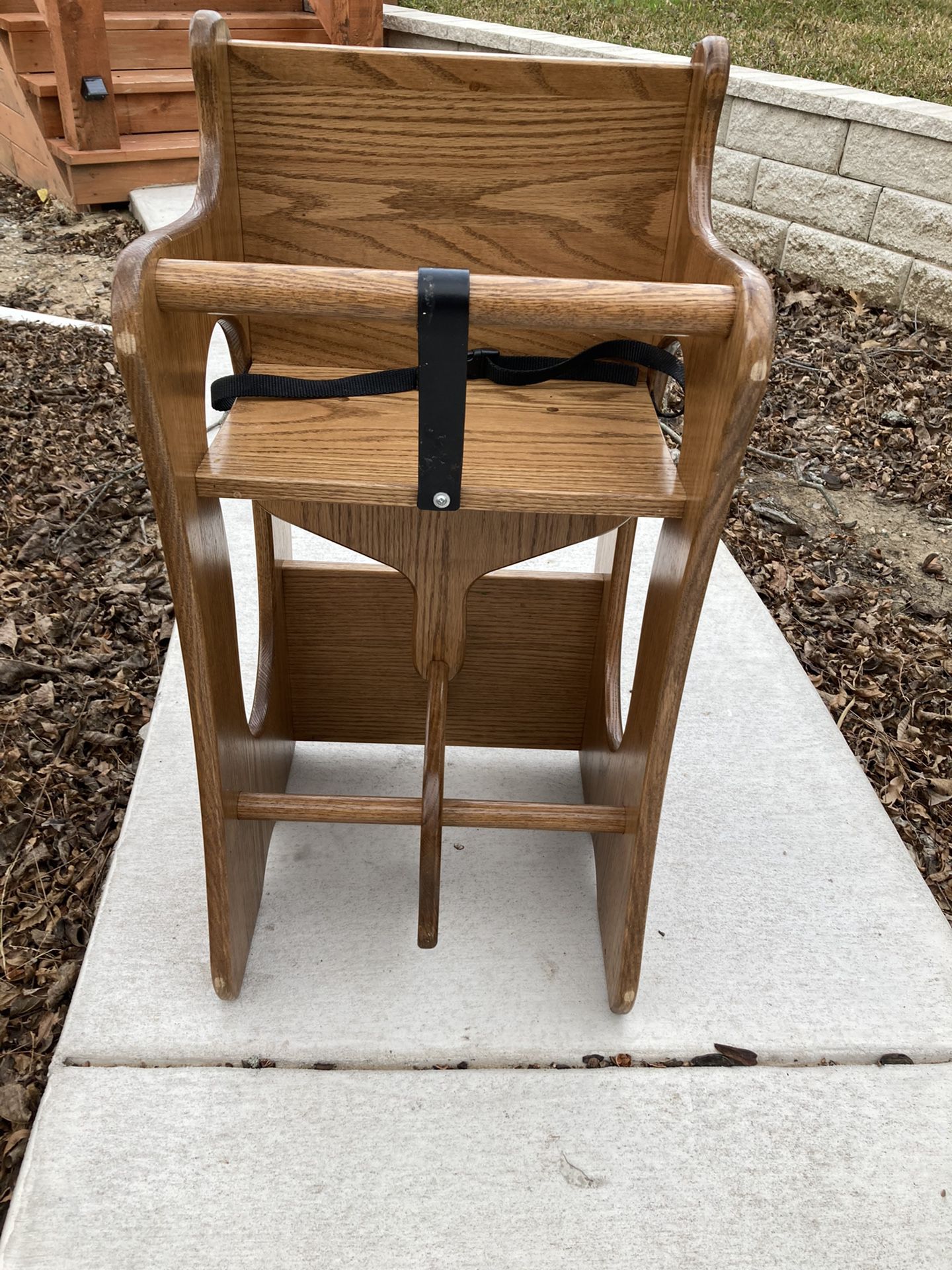 High Chair- Amish Made- Solid Oak 
