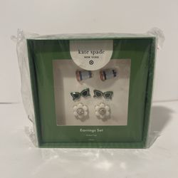 Kate Spade NY x Target Exclusive Earrings Set ~Coffee Cup~Sunglasses & Flowers 