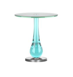 Van Teal Acrylic End Table Aquamarine 22.5"