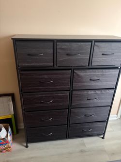 Black fabric dresser