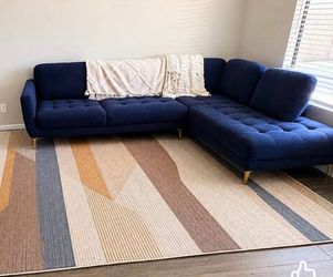 💙 Modern Navy Blue Sectional Sofa – Excellent Condition 💙