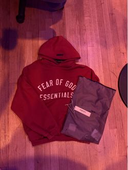 Essentials FOG Burgundy Red Hoodie