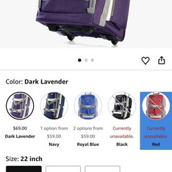 Olympia U.S.A. 22 inch Carry On 8 Pockets Wheeled Rolling Duffel Bag Water Resistant Luggage Lightweight Travel Suitcase with Retractable Handle Pack 