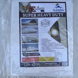 New Heavy Duty White Tarp 10x20